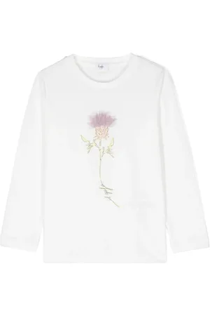 Il gufo Playera con estampado floral