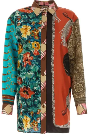 Gucci Camisa de seda Heritage con estampado patchwork
