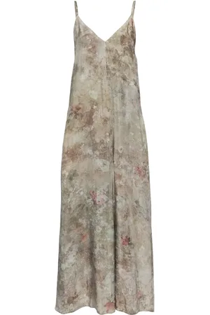ZIGGY CHEN Vestido con cuello en V y estampado floral