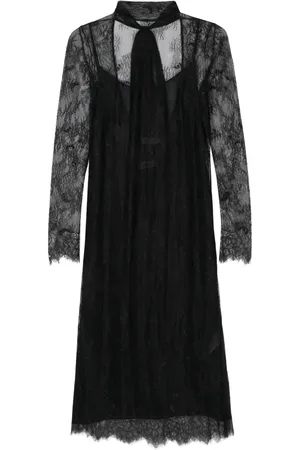 BLUMARINE Vestido largo de encaje chantilly