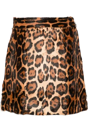 BLUMARINE Falda corta con estampado de leopardo