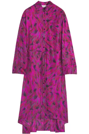 Lanvin Vestido estampado con pliegues