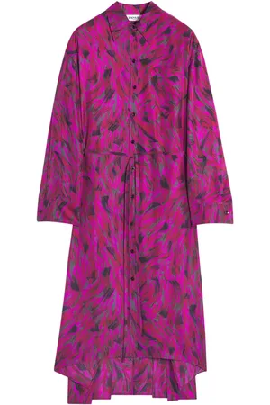Lanvin Vestido estampado con pliegues