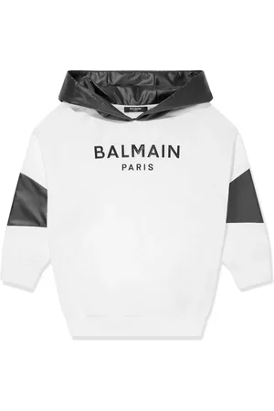 Balmain Hoodie con diseño de dos tonos y logo estampado