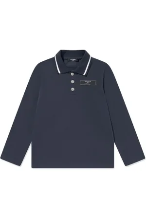 Balmain Playera tipo polo con parche del logo