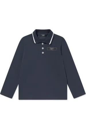 Balmain Playera tipo polo con parche del logo