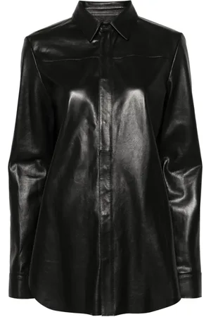 BLUMARINE Camisa de cuero con botones