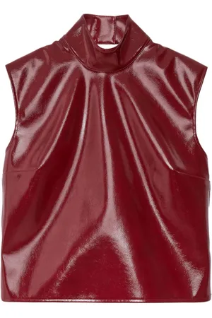 Msgm Top de charol con espalda abierta