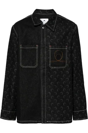 Marine Serre Sobrecamisa de mezclilla con motivo de luna