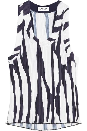Lanvin Camiseta estampada con diseño plisado