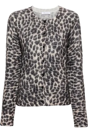 BLUMARINE Cárdigan con estampado de leopardo
