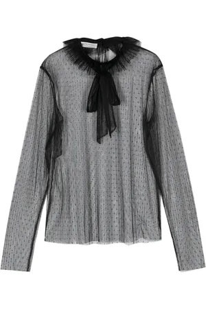Serafini Blusa de tul en point d