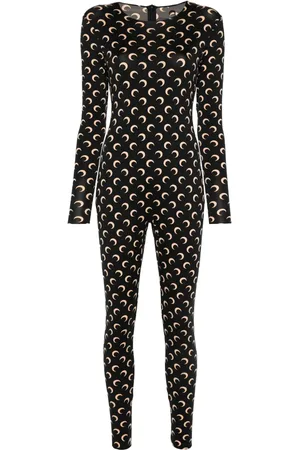 Marine Serre Jumpsuit con lunas estampadas