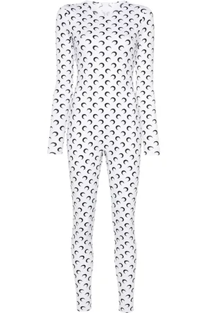 Marine Serre Jumpsuit con lunas estampadas