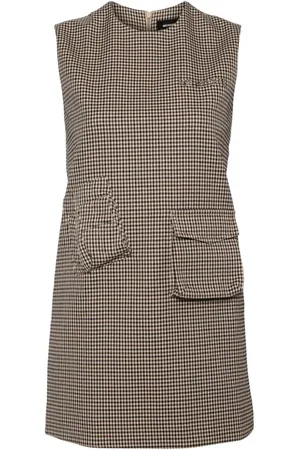 We11 Done Vestido midi con cuadros estampados