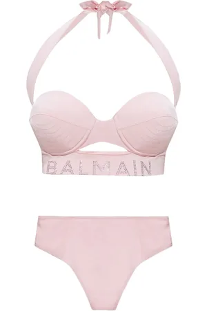 Balmain Bikini con aplique del logo