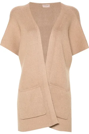 Twin-Set Poncho con logo bordado