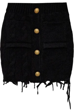 Vetements Falda corta con bordes sin rematar