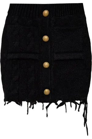 Vetements Falda corta con bordes sin rematar