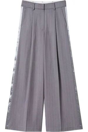 Twin-Set Pantalones anchos con motivo de rayas diplomáticas