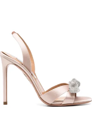 Aquazzura Sandalias Very Bow Tie Crystal con tacón de 105mm
