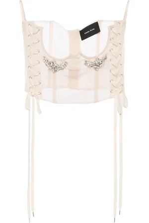 Simone Rocha Corset con agujetas y detalles de cristal