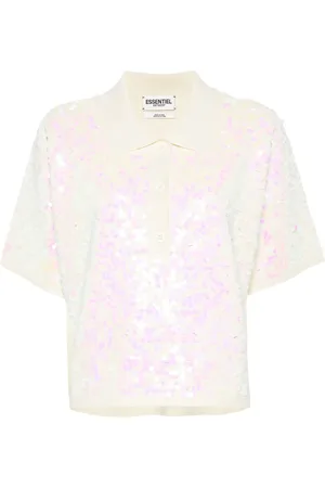 Essentiel Antwerp Playera tipo polo con detalles de lentejuelas