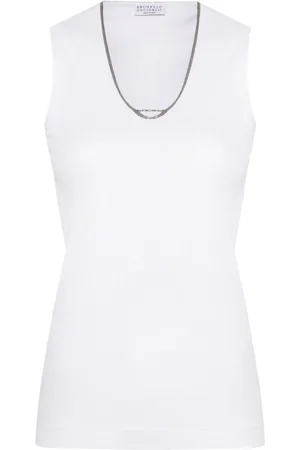 Brunello Cucinelli Camiseta con detalle de cadena Monili