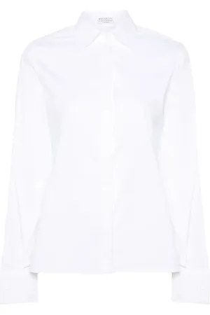 Brunello Cucinelli Camisa con detalle de cadena Monili