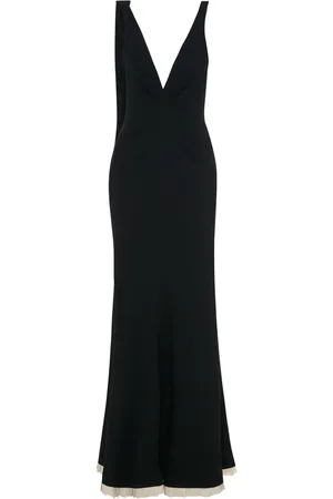 Victoria Beckham Vestido de fiesta con cuello en V y detalle fruncido