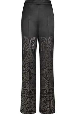 Etro Pantalones palazzo de seda en jacquard