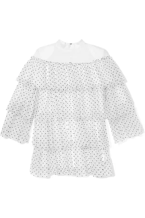 Balmain Vestido de tul con estampado de lunares