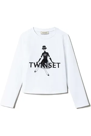 Twin-Set Playera con logo estampado y glitter