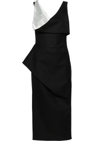 Alexander McQueen Vestido midi con estampado de rayas diplomáticas