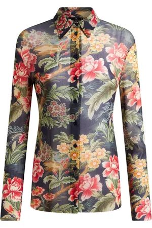 Etro Camisa de tul estampada
