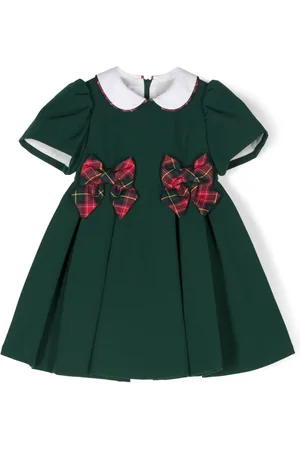 COLORICHIARI Vestido con moño y motivo de cuadros