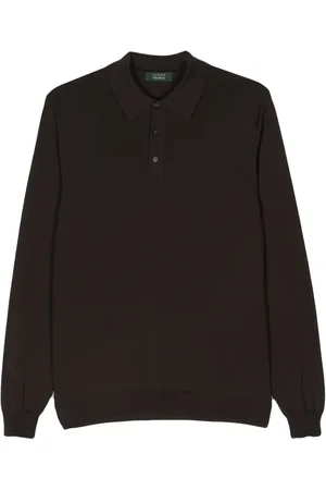 ZANONE Playera tipo polo de tejido fino