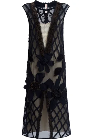 Marni Vestido de gasa con aplique floral