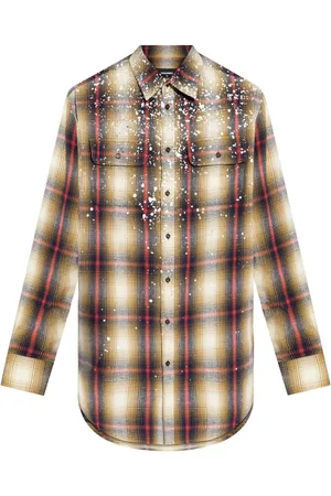 Dsquared2 Camisa con motivo de cuadros y detalles de cristal