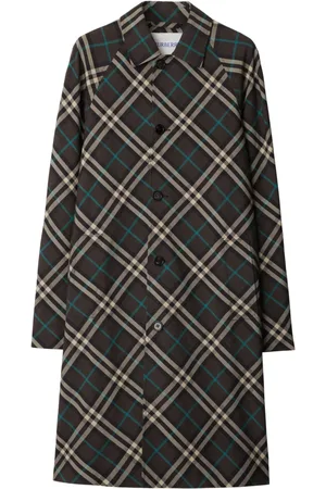 Burberry Gabardina midi con motivo de cuadros
