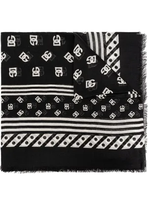 Dolce & Gabbana Mascada con logo estampado y bordes deshilachados