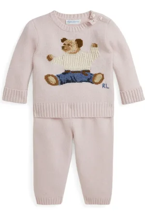 Ralph Lauren Conjunto tejido en intarsia con motivo Polo Bear