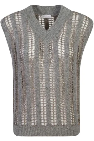 Brunello Cucinelli Chaleco bordado con lentejuelas