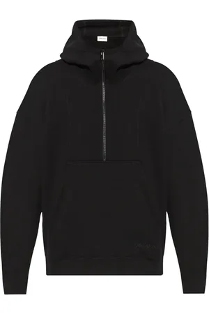 Saint Laurent Hoodie con medio cierre y logo bordado