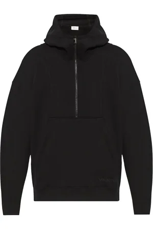 Saint Laurent Hoodie con medio cierre y logo bordado