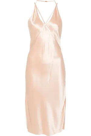 Saint Laurent Slip dress de seda con espalda abierta