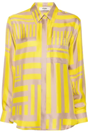 Fendi Camisa de seda con estampado FF Labyrinth