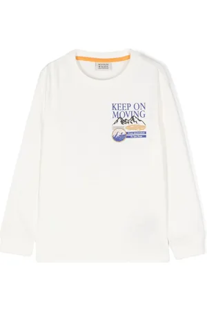 Scotch&Soda Playera manga larga con eslogan estampado