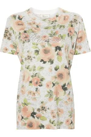 BLUMARINE Playera con rosas estampadas