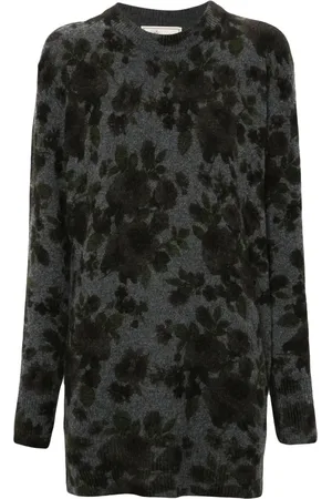 BLUMARINE Vestido con motivo floral en intarsia
